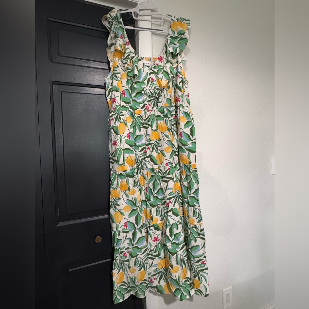 Ava & Viv Green and Yellow Floral Maxi Dress